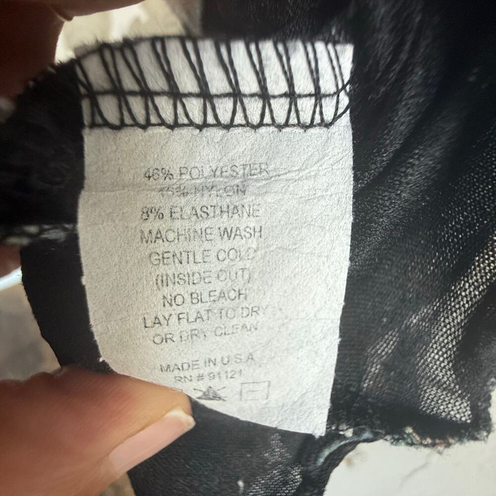 Y2k Top Textured Abstract Print Crinkle Shirt Sno… - image 4